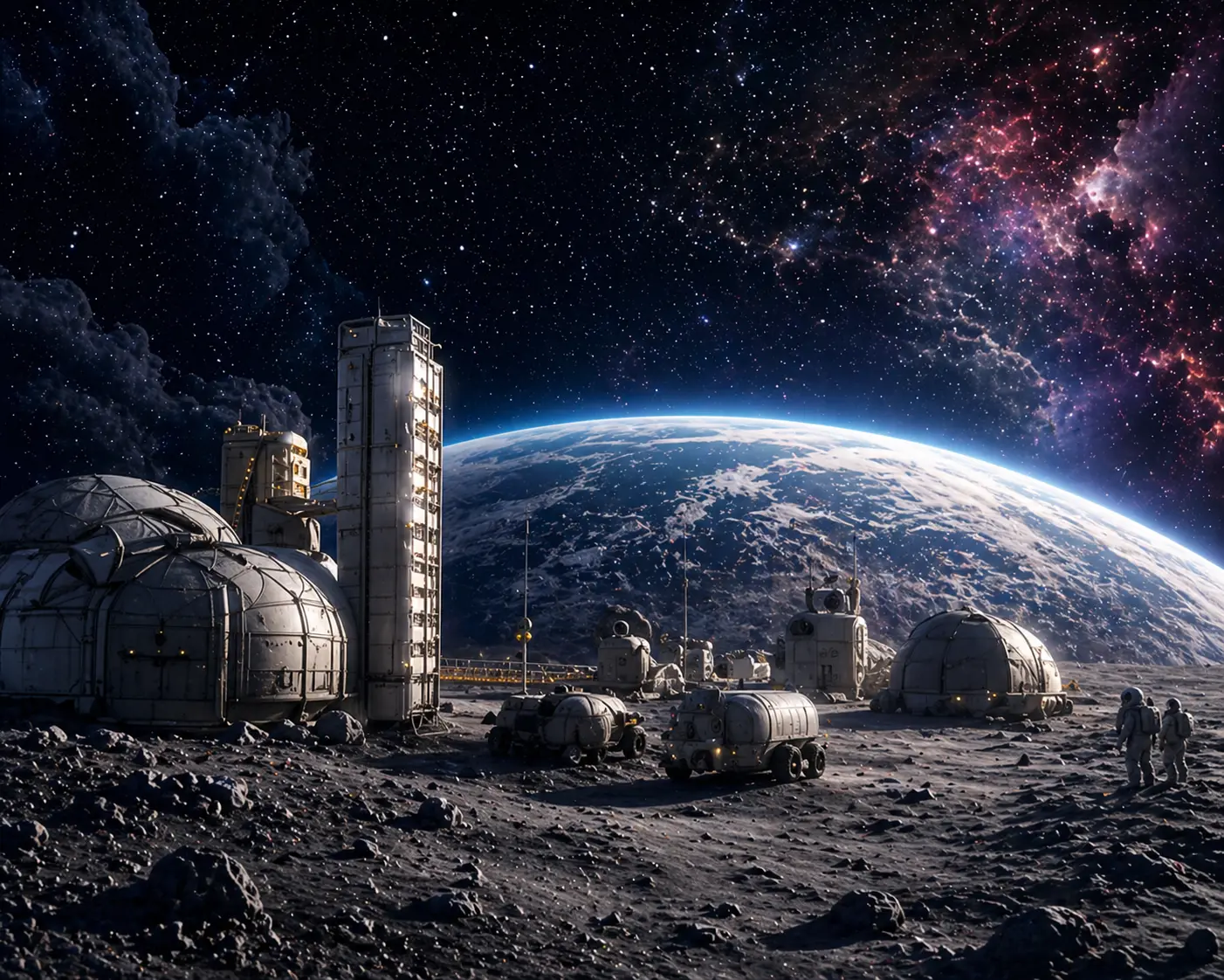 Base lunar en la superficie de la Luna